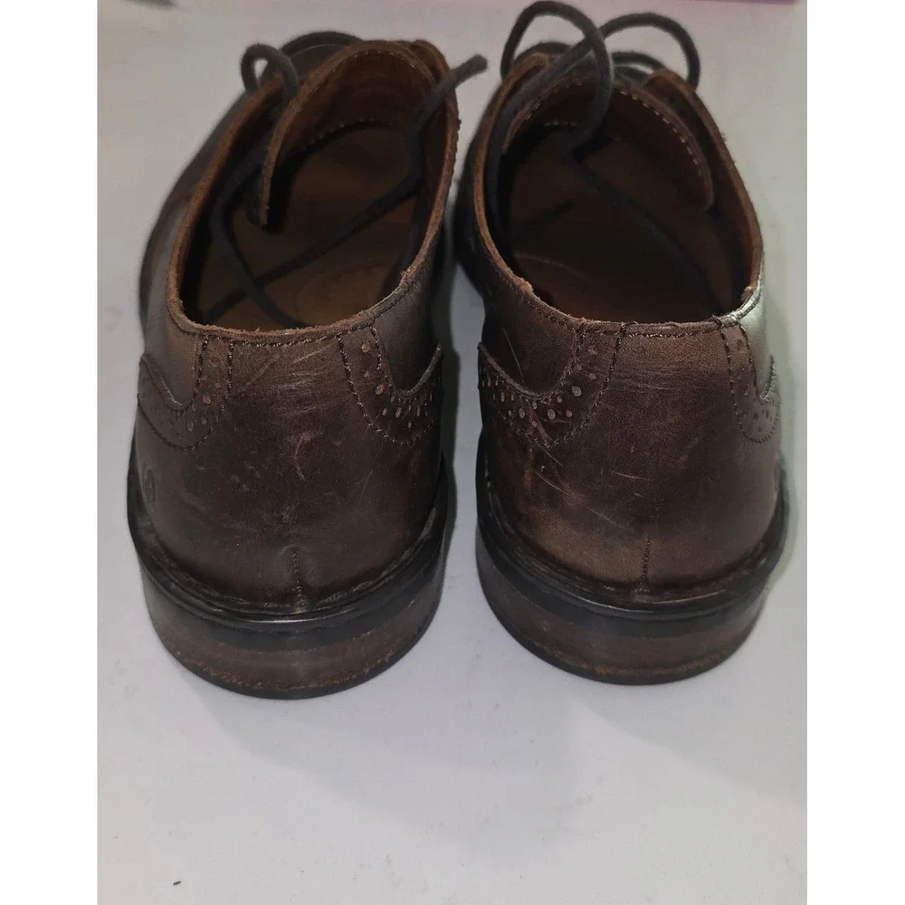 Born Mens Hemlock Brown Leather Wingtip Oxford Dress Shoes Size 11 H10608